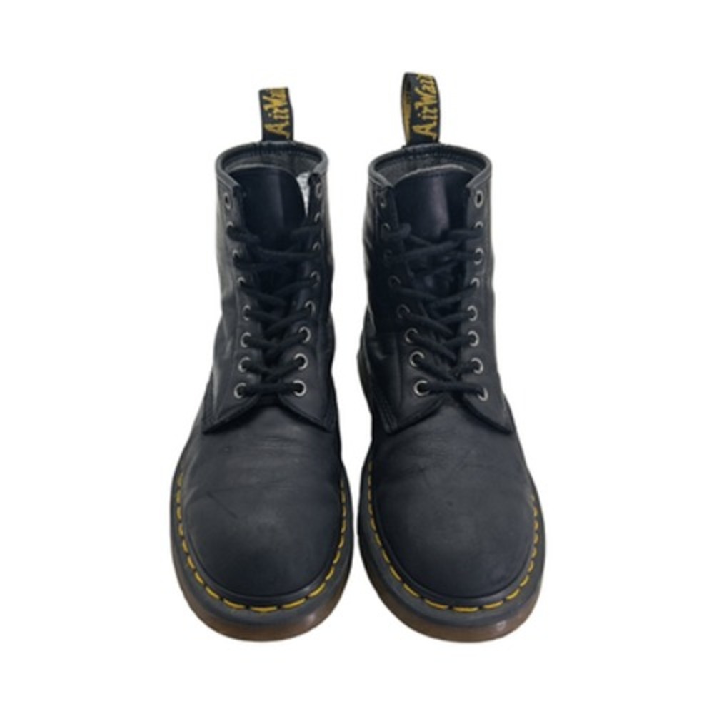 Dr Martens Boots Mens 8 Womens 9 Black Leather Combat Non Slip Ankle Casual Boot - Picture 2 of 13